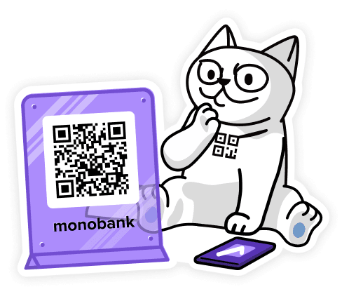cat with qr sign